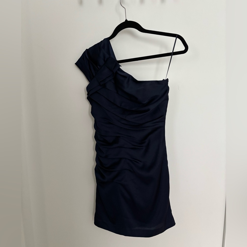 Satin navy blue Express dress.